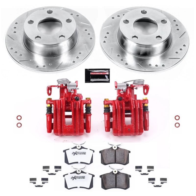 Power Stop 99-04 Audi A6 Quattro Rear Z26 Street Warrior Brake Kit w/Calipers