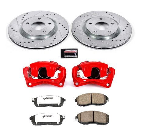 Power Stop 07-12 Nissan Sentra Front Z26 Street Warrior Brake Kit w/Calipers