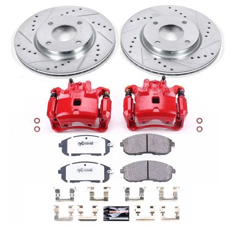 Power Stop 07-12 Nissan Sentra Front Z26 Street Warrior Brake Kit w/Calipers