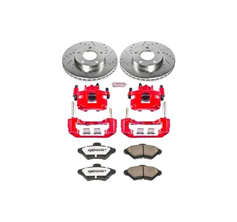 Power Stop 94-98 Ford Mustang Front Z26 Street Warrior Brake Kit w/Calipers