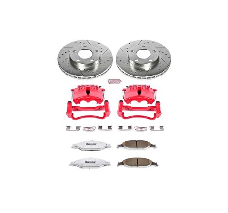 Power Stop 99-02 Ford Mustang Front Z26 Street Warrior Brake Kit w/Calipers