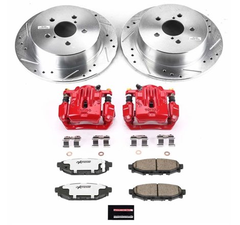 Power Stop 06-09 Subaru Legacy Rear Z26 Street Warrior Brake Kit w/Calipers