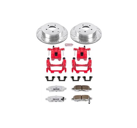 Power Stop 12-13 Infiniti M35h Rear Z26 Street Warrior Brake Kit w/Calipers