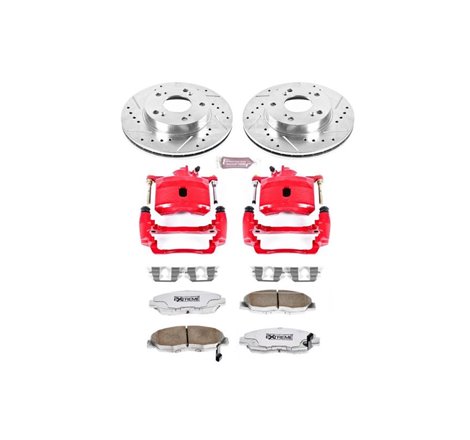 Power Stop 06-11 Honda Civic Front Z26 Street Warrior Brake Kit w/Calipers