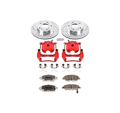 Power Stop 06-11 Honda Civic Front Z26 Street Warrior Brake Kit w/Calipers