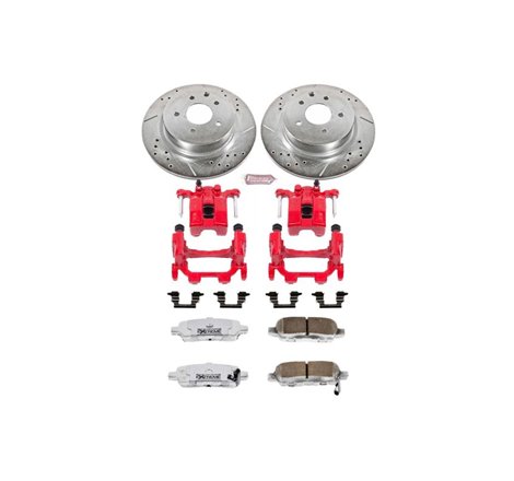 Power Stop 11-12 Infiniti G25 Rear Z26 Street Warrior Brake Kit w/Calipers