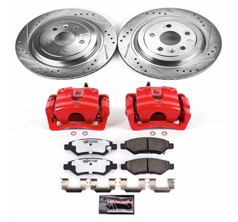 Power Stop 08-14 Cadillac CTS Rear Z26 Street Warrior Brake Kit w/Calipers