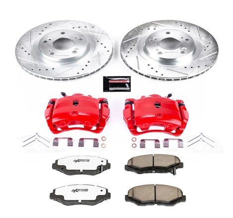 Power Stop 12-15 Honda Civic Front Z26 Street Warrior Brake Kit w/Calipers