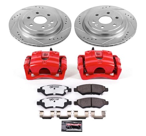 Power Stop 12-16 Cadillac SRX Rear Z26 Street Warrior Brake Kit w/Calipers