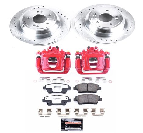 Power Stop 17-18 Genesis G80 Rear Z26 Street Warrior Brake Kit w/Calipers