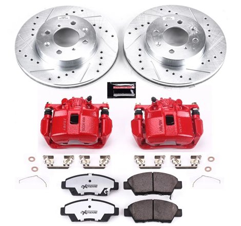 Power Stop 09-14 Honda Fit Front Z26 Street Warrior Brake Kit w/Calipers