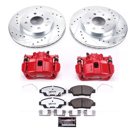 Power Stop 15-19 Honda Fit Front Z26 Street Warrior Brake Kit w/Calipers