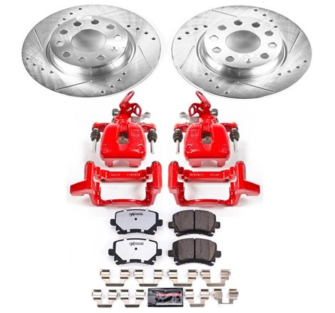 Power Stop 2010 Volkswagen Golf Rear Z26 Street Warrior Brake Kit w/Calipers