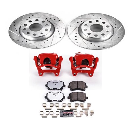 Power Stop 06-08 Audi A3 Rear Z26 Street Warrior Brake Kit w/Calipers