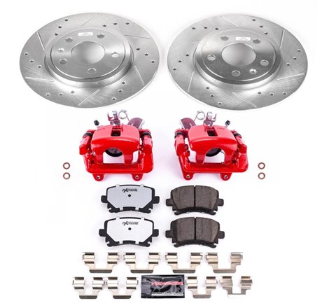 Power Stop 05-09 Audi A4 Rear Z26 Street Warrior Brake Kit w/Calipers