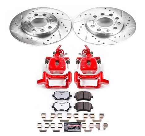 Power Stop 2008 Audi A3 Rear Z26 Street Warrior Brake Kit w/Calipers