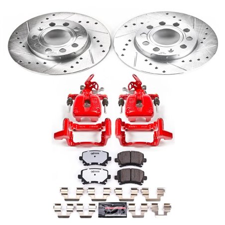 Power Stop 2008 Audi A3 Rear Z26 Street Warrior Brake Kit w/Calipers