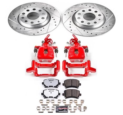 Power Stop 2009 Audi A3 Rear Z26 Street Warrior Brake Kit w/Calipers