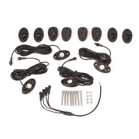 Rugged Ridge 07-18 Jeep Wrangler JK White 4-Piece LED Rock Light Kit