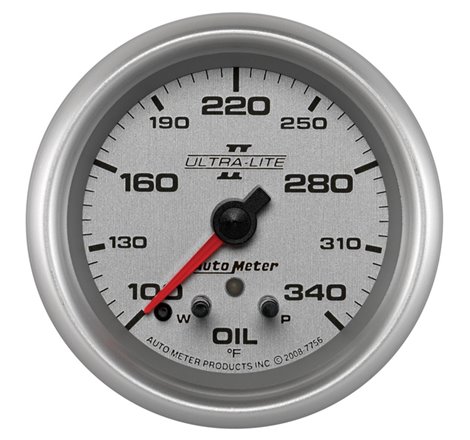 Autometer Ultra-Lite II 2-5/8in 340 Deg F Stepper Motor w/ Peak & Warn Oil Temp Gauge