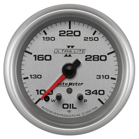 Autometer Ultra-Lite II 2-5/8in 340 Deg F Stepper Motor w/ Peak & Warn Oil Temp Gauge