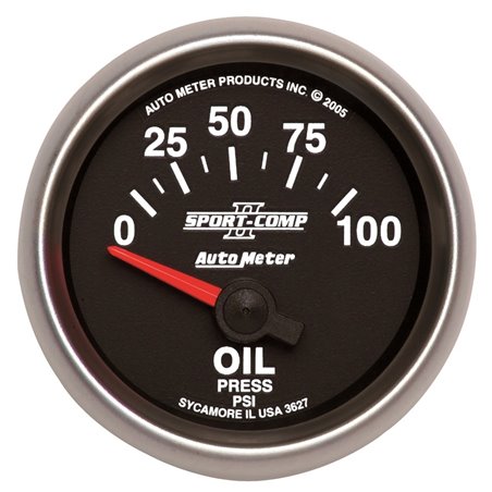 Autometer Sport-Comp II 52mm 0-100 PSI Short Sweep Electronic Oil Pressure Gauge