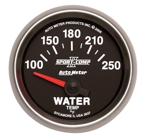 Autometer Sport-Comp II 52mm 100-250 F Short Sweep Electronic Water Temperature Gauge