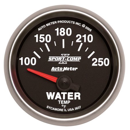 Autometer Sport-Comp II 52mm 100-250 F Short Sweep Electronic Water Temperature Gauge