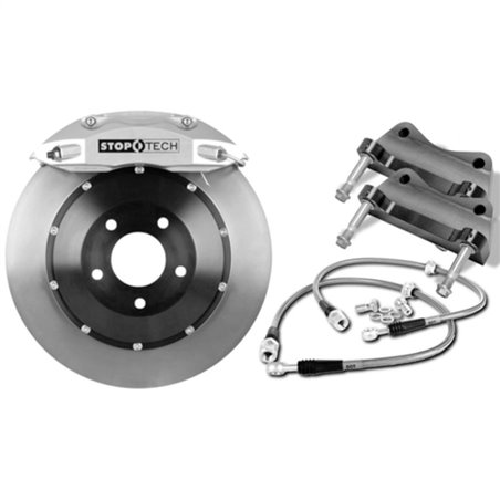 StopTech BBK 01-06 BMW M3 Rear Yellow ST-22 Calipers Slotted 345x28 Rotors Pads and SS Lines