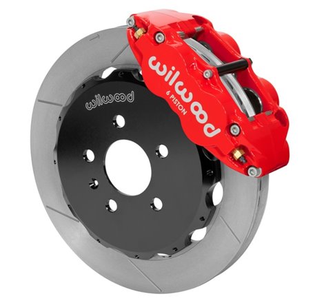 Wilwood 03-08 Audi A4 Forged Narrow Superlite 6R Front Big Brake Kit 12.88in (Red) w/ Lines