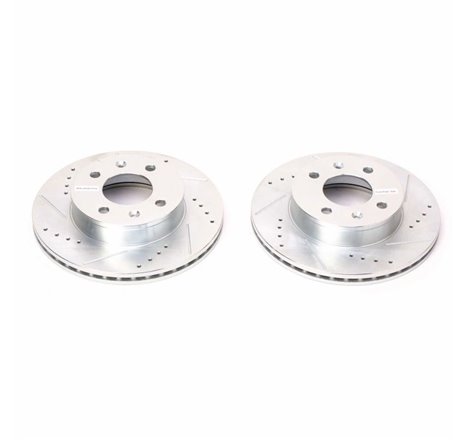 Power Stop 03-05 Hyundai Accent Front Evolution Drilled & Slotted Rotors - Pair