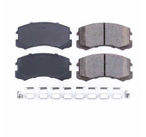 Power Stop 02-07 Mitsubishi Lancer Front Z17 Evolution Ceramic Brake Pads w/Hardware