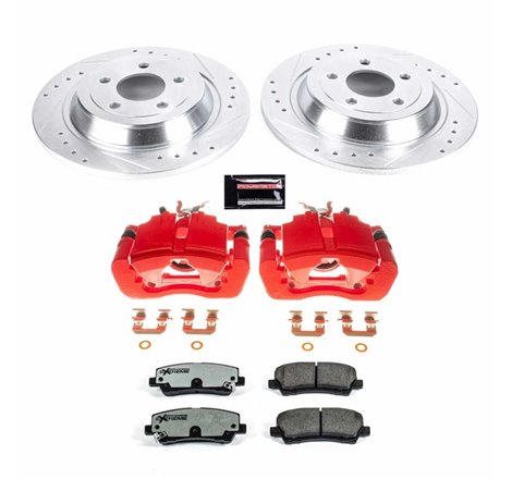 Power Stop 15-19 Ford Mustang Rear Z26 Street Warrior Brake Kit w/Calipers