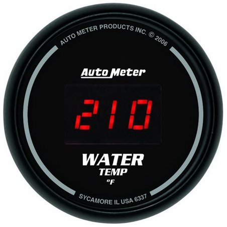 Autometer Black 0-300 F Digital Water Temp Gauge