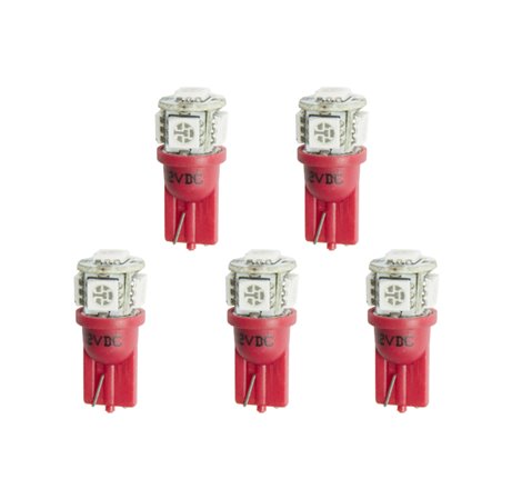 Autometer Red LED Replacement T3 Wedge Bulb Kit - Pack of 5