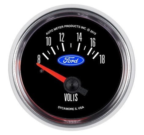 Autometer Ford 2-1/16in. 18V Electric Voltmeter Gauge