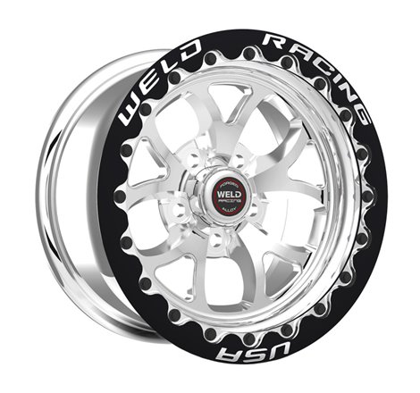 Weld S76 15x9 / 5x4.5 BP / 6.5in. BS Polished Wheel (Medium Pad) - Black Single Beadlock MT