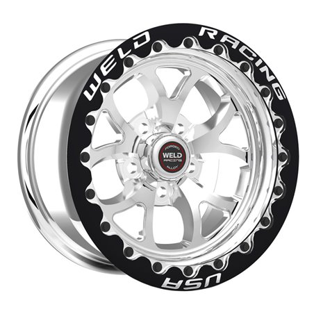 Weld S76 15x9 / 5x4.5 BP / 6.5in. BS Polished Wheel (Medium Pad) - Black Single Beadlock MT