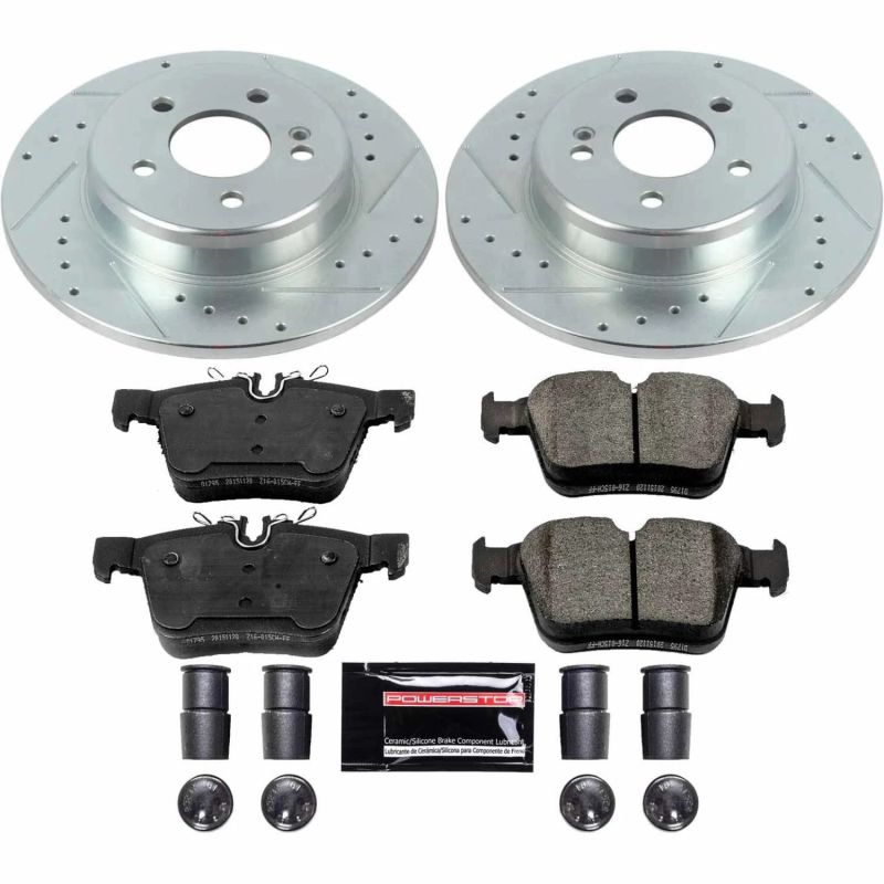 Power Stop 17-18 Mercedes-Benz C300 Rear Z23 Evolution Sport Brake Kit