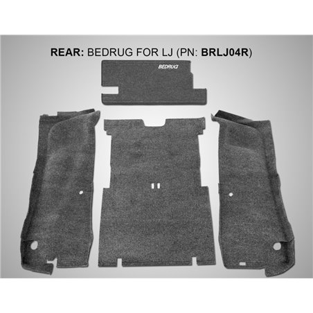 BedRug 03-06 Jeep LJ Unlimited Rear 4pc Cargo Kit (Incl Tailgate & Tub Liner)