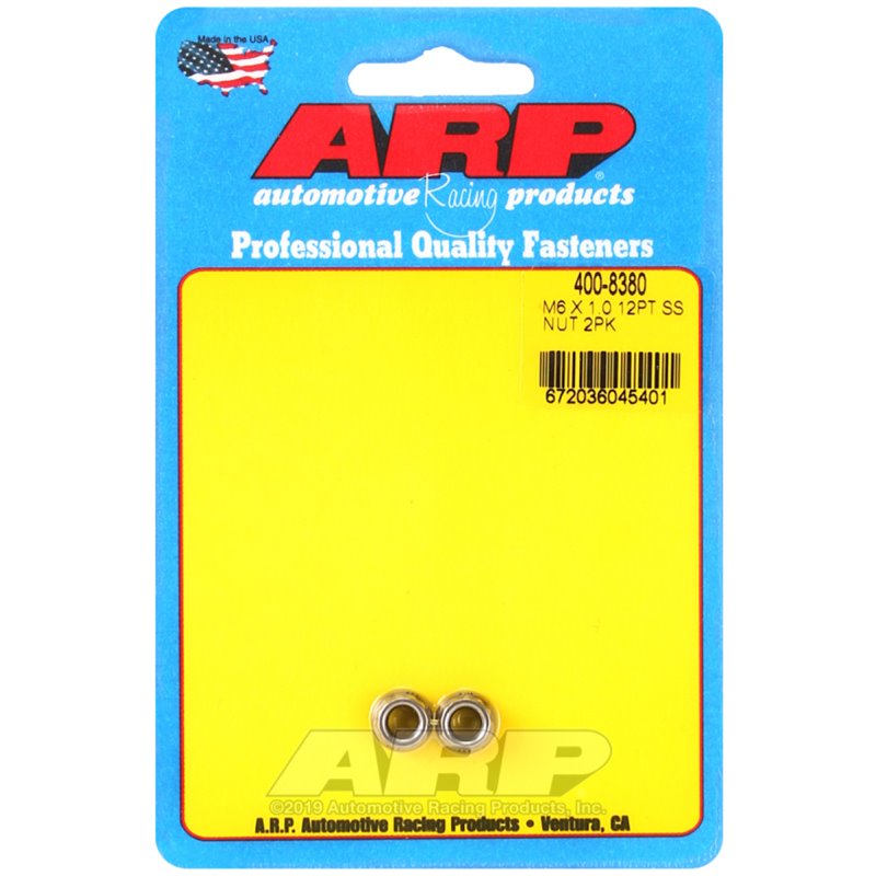 ARP M6 x 1.00 (M8 WR) SS 12pt Nut Kit (Set of 2)