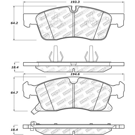 StopTech 11-20 Jeep Grand Cherokee Street Select Front Brake Pads