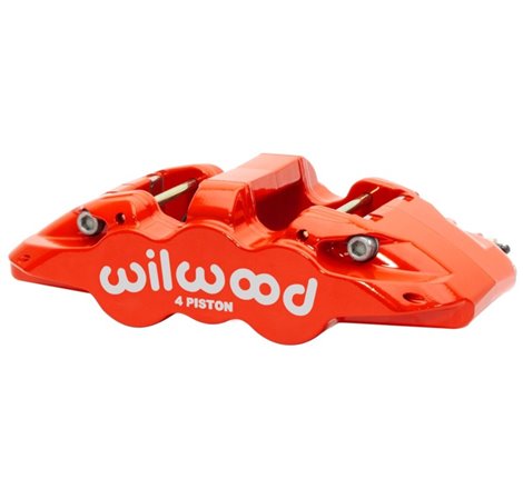 Wilwood Caliper - Aero4-DS Forged Four-Piston Caliper Black 1.38in Piston 1.10in Rotor - Red