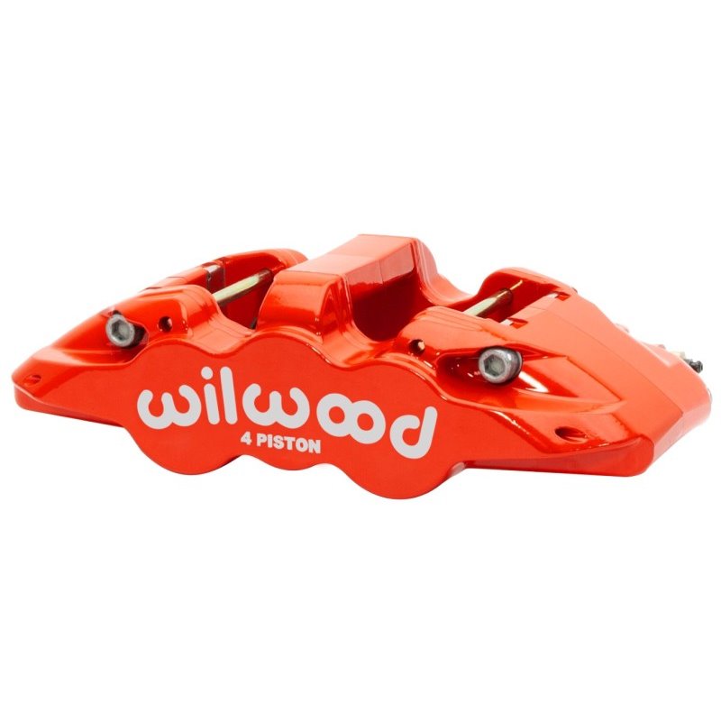 Wilwood Caliper - Aero4-DS Forged Four-Piston Caliper Black 1.38in Piston 1.10in Rotor - Red