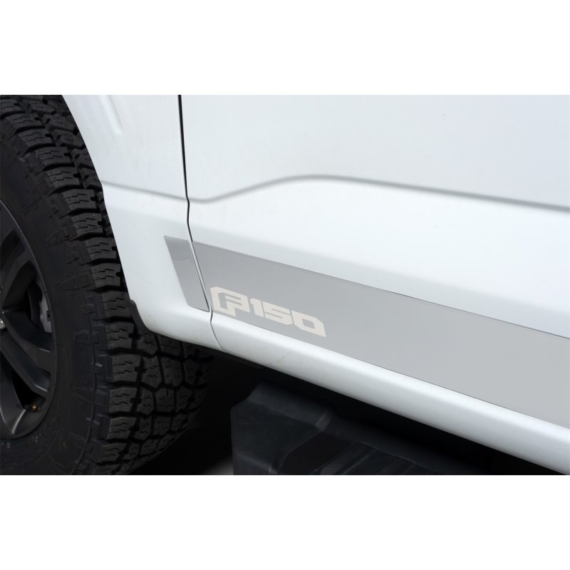 Putco 2021 Ford F-150 Super Cab 6.5ft Short Box Ford Licensed SS Rocker Panels (4.25in Tall 12pcs)