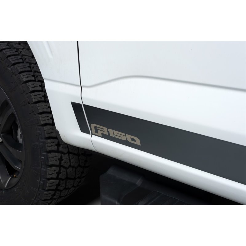 Putco 2021 Ford F-150 Reg Cab 6.5ft Short Box Ford Licensed Blk Platinum Rocker Panels (4.25in 10pc)