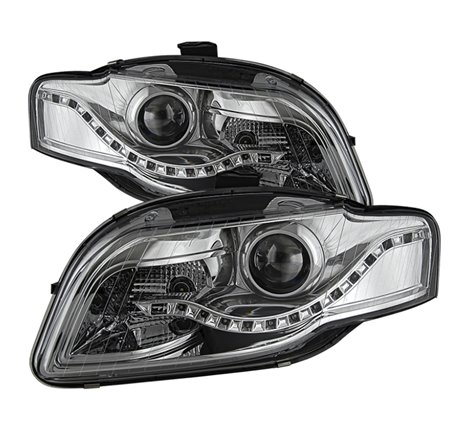 xTune Audi A4 06-08 Projector Headlights - Halogen Model Only - DRL LED - Chrome PRO-JH-AA406-DRL-C