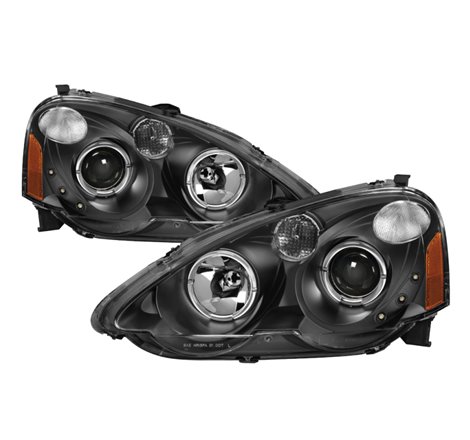 xTune Acura RSX 2002-2004 Halo Projector Headlights - Black PRO-JH-ARSX02-HL-BK