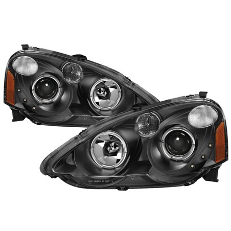 xTune Acura RSX 2002-2004 Halo Projector Headlights - Black PRO-JH-ARSX02-HL-BK