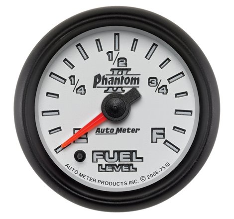 Autometer Phantom II 52mm Full Sweep Electronic 0-280 ohm Fuel Level Programmable E-F Range Gauge